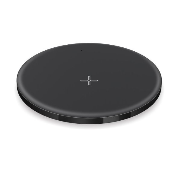 Branded wireless charging pad included in new employee welcome kit