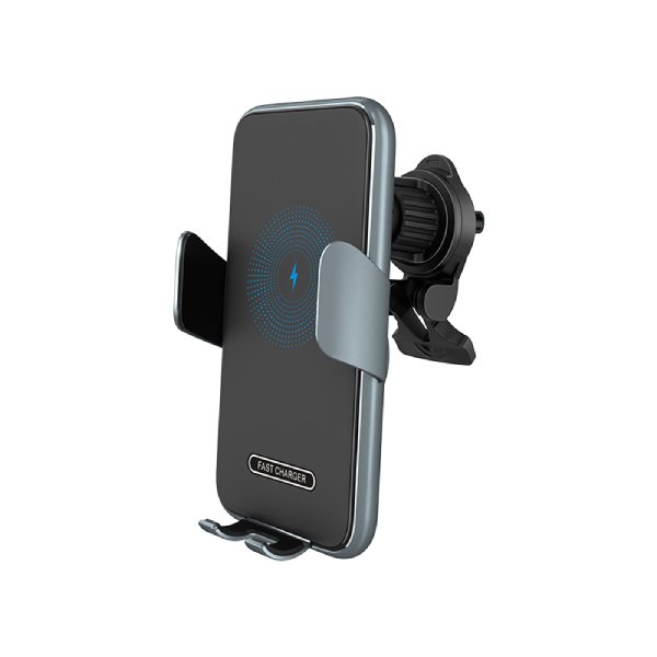 Smart auto clamping wireless car charger mount opening arms for smartphone