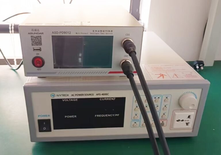 Multi-protocol intelligent power delivery tester and AC power source for wireless charger output analysis