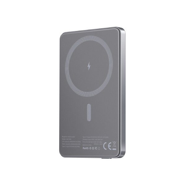 Ultra-thin Magnetic wireless power bank attached to smartphone for on-the-go charging