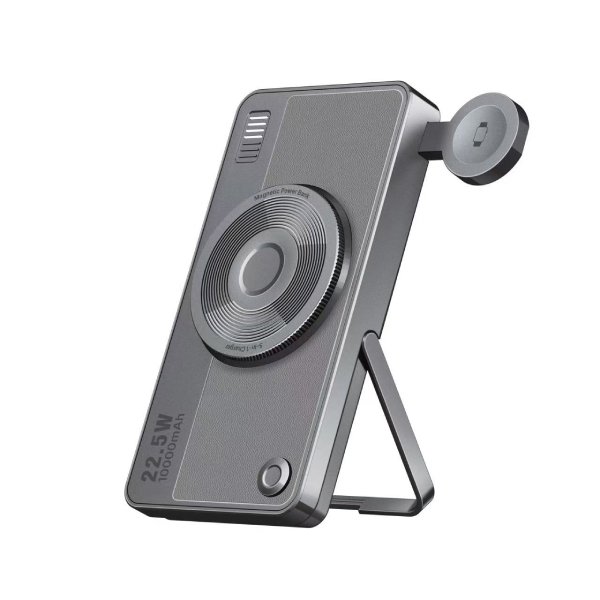 Multi-functional magnetic power bank charging smartphone wirelessly and smartwatch via built-in module